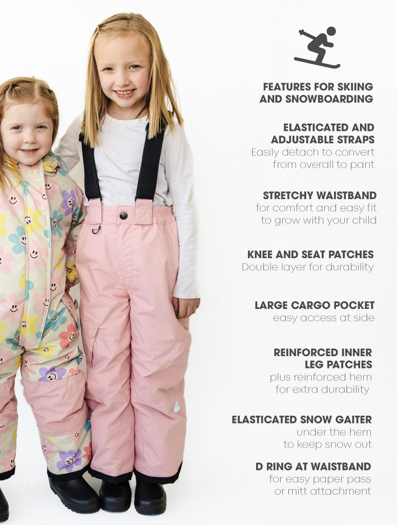 Snowrider Convertible Ski Overalls - Dusky Pink