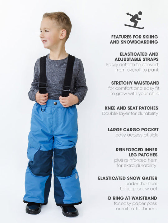 Snowrider Convertible Ski Overalls - Tide Blue