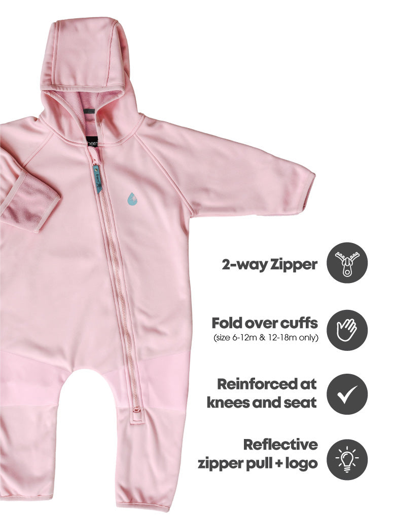 All-Weather Fleece Onesie - Dusky Pink