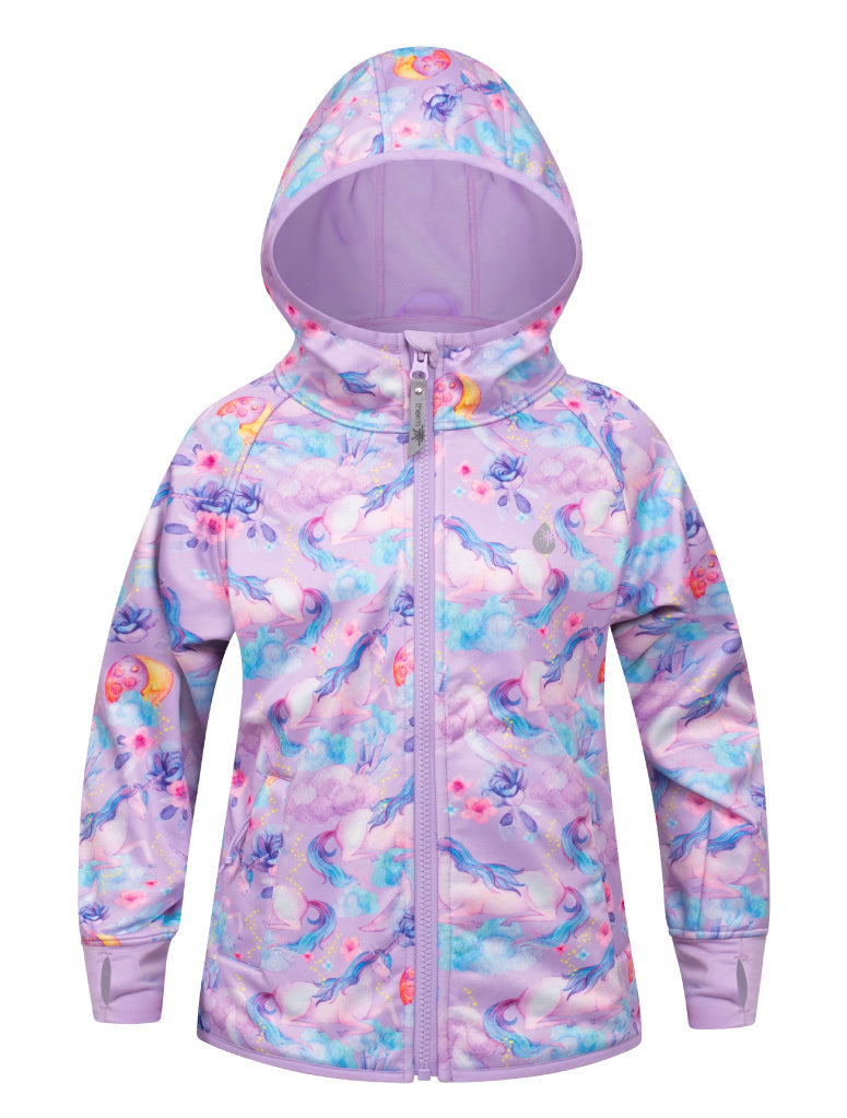 Hooded Unicorn Waterproof Jacket Pink Platinum Toddler Girls