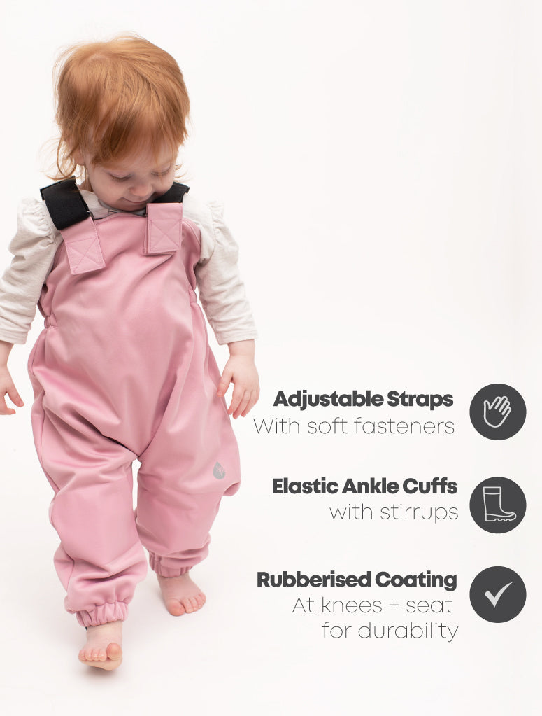 All-Weather Fleece Overalls - Ballet Pink