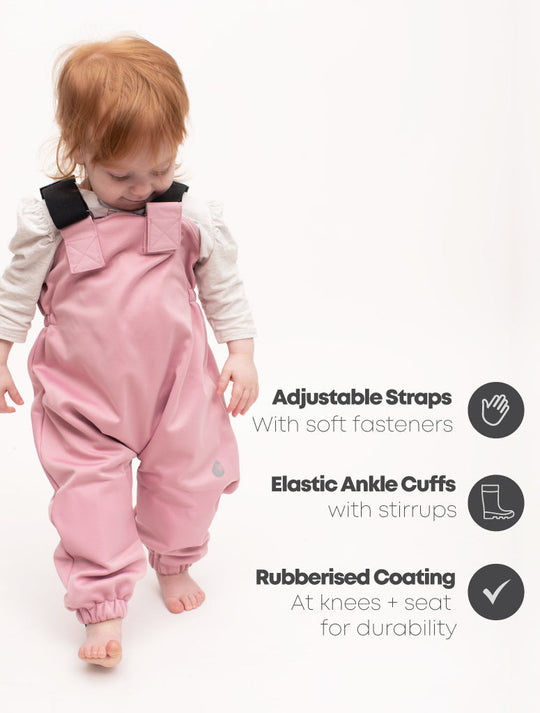 All-Weather Fleece Overalls - Ballet Pink