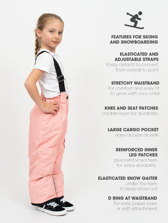 Snowrider Convertible Snow Pants - Apricot Blush