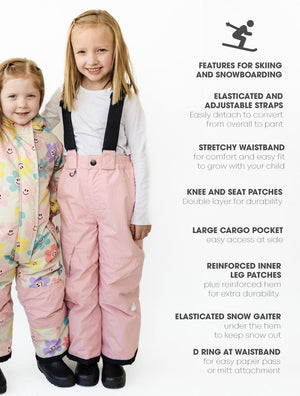 Snowrider Convertible Ski Overalls - Dusky Pink
