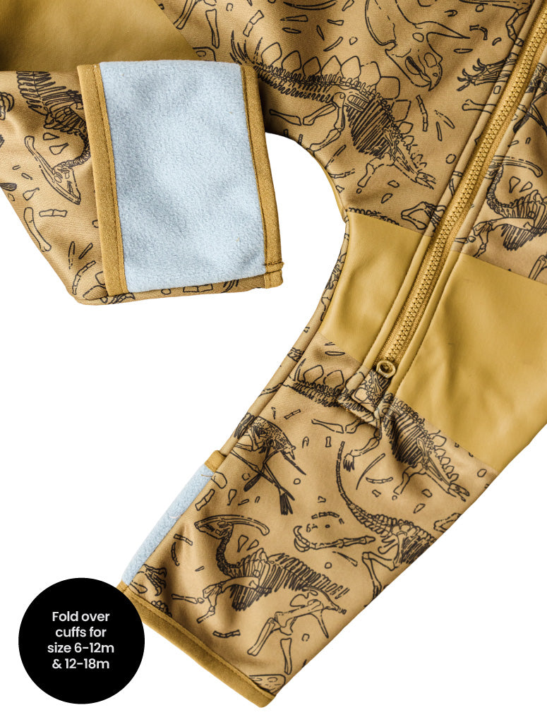 All-Weather Fleece Onesie - Dino Bones