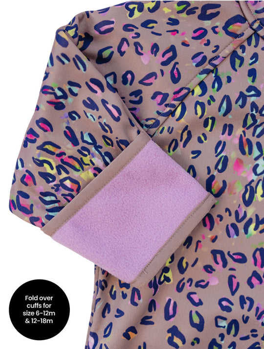 All-Weather Fleece Onesie - Rainbow Leopard
