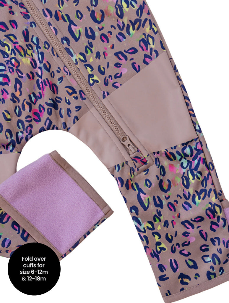 All-Weather Fleece Onesie - Rainbow Leopard