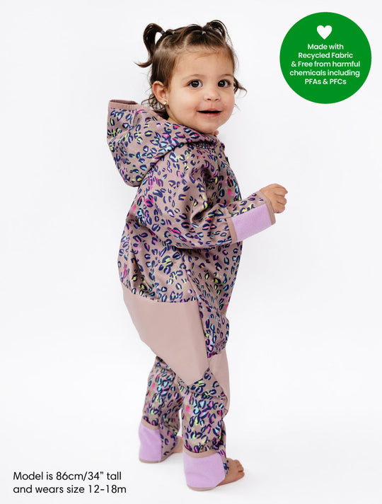 All-Weather Fleece Onesie - Rainbow Leopard