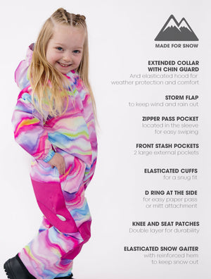 Snowrider One-Piece Snowsuit - Rainbow Wave