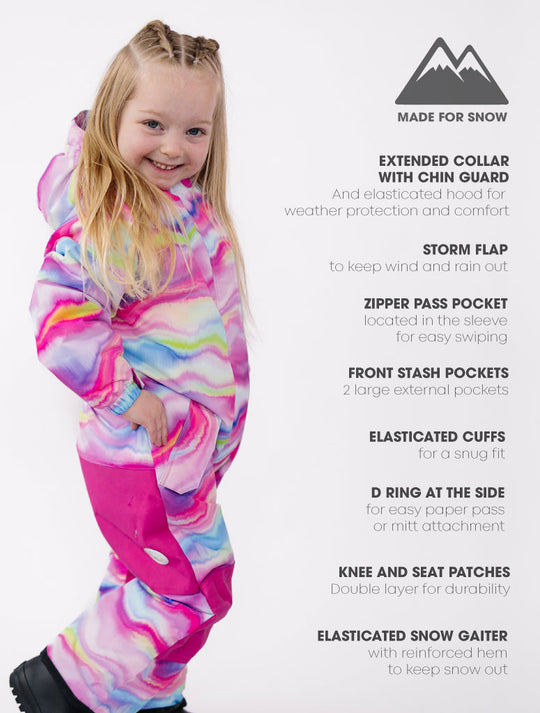 Snowrider One Piece Snowsuit - Rainbow Wave