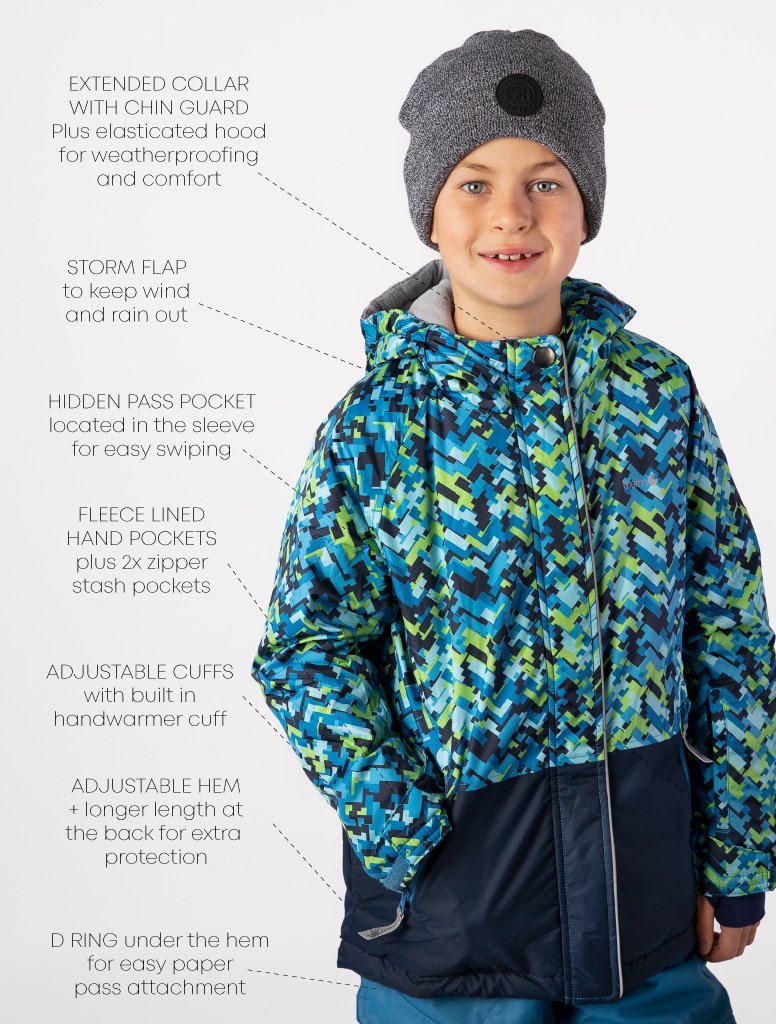 Snowrider Ski Jacket - Abstract Geo | Waterproof Windproof Eco