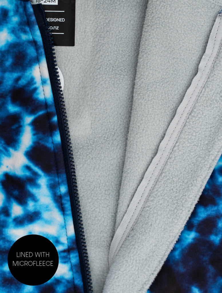 All-Weather Hoodie - Blue Tie Dye | Waterproof Windproof Eco