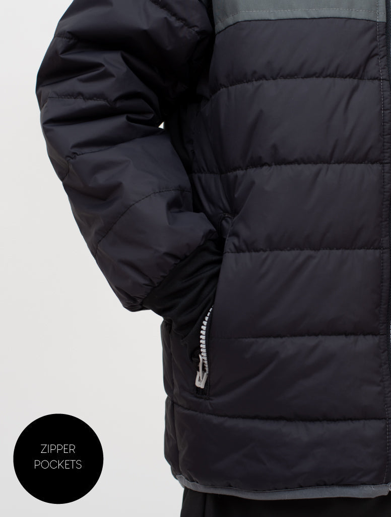 Hydracloud Puffer Jacket - Black / Cheetah Print | Waterproof Windproof Eco