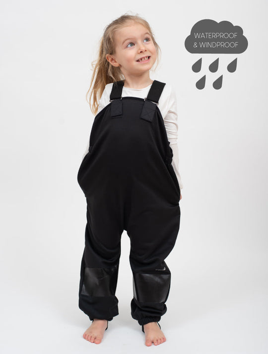 All-Weather Fleece Overalls - Black | Waterproof Windproof Eco