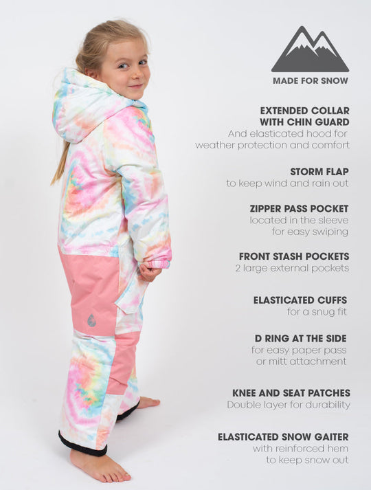Snowrider Snowsuit - Rainbow Tie Dye | Waterproof Windproof Eco