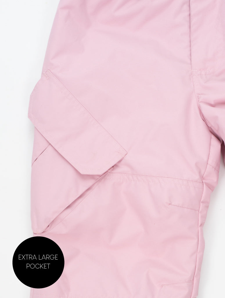 Snowrider Convertible Snow Pants - Ballet Pink | Waterproof Windproof Eco