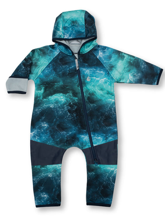 All-Weather Fleece Onesie - Surf | Waterproof Windproof Eco